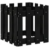 Image de vidaXL Jardinière avec Design de clôture Noir 40x40x40 cm pin Massif, jardinière d'extérieur, boîte à Fleurs, boîte de Jardin, jardinière de Patio