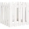 Image de vidaXL Jardinière avec Design de clôture Blanc 50x50x50 cm pin Massif, jardinière d'extérieur, boîte à Fleurs, boîte de Jardin, jardinière de Patio