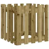 Image de vidaXL Jardinière avec Design de clôture 50x50x50 cm pin imprégné, jardinière d'extérieur, boîte à Fleurs, boîte de Jardin, jardinière de Patio