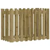 Image de vidaXL Lit Surélevé de Jardin Design de Clôture, Bac à Fleurs, Pot de Plantes, Jardinière de Jardin, Marron 100x50x70 cm Bois de Pin Imprégné