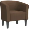 Image de vidaXL Fauteuil Cabriolet, Chaise avec Accoudoirs, Canapé avec Dossier, Siège Rembourré, Meuble de Salon Chambre Bureau, Marron Tissu