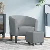 Image de vidaXL Chaise cabriolet avec repose-pied gris clair tissu