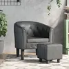 Image de vidaXL Chaise cabriolet avec repose-pied gris similicuir