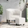 Image de vidaXL Chaise cabriolet avec repose-pied blanc similicuir