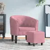 Image de vidaXL Fauteuil avec repose-pied rose velours