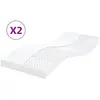 Image de vidaXL Matelas en mousse 2 pcs blanc 90x190 cm 7 zones dureté 20 ILD