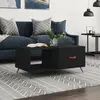 Image de vidaXL Table basse noir 90x50x40 cm bois d'ingénierie