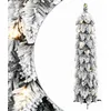 Image de vidaXL Sapin de Noël Artificiel avec 45 LED et Neige Floquée, Arbre de Noël avec Support, Décoration de Vacances, Ornement de Fête Intérieur Extérieur, 90 cm