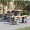 Image de vidaXL Table de jardin Gabion Design 100x70x72 cm Bois massif Pin