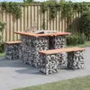 Image de vidaXL Table de jardin Gabion Design 100x102x72 cm Bois massif Douglas