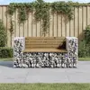 Image de vidaXL Banc de jardin design gabion 143x71x65,5cm bois de pin imprégné