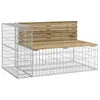Image de vidaXL Banc de Jardin Design Gabion 122x71x65,5cm Bois de pin imprégné, siège de Jardin, Banc de Parc, Banc de Pique-Nique de Jardin, Banc extérieur