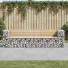 Image de vidaXL Banc de jardin design gabion 244x71x65,5 cm bois massif de pin