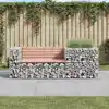 Image de vidaXL Banc de jardin avec panier en gabion bois massif de douglas