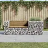 Image de vidaXL Banc de jardin avec panier en gabion bois de pin imprégné