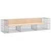 Image de vidaXL Banc de Jardin Design Gabion 287x71x65,5 cm Bois Massif de pin, siège de Jardin, Banc de Parc, Banc de Pique-Nique de Jardin, Banc extérieur