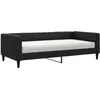 Image de vidaXL Lit de Jour avec Matelas Noir 100x200 cm Tissu