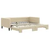 Image de vidaXL Lit de Jour avec lit gigogne crème 100x200 cm Tissu