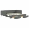 Image de vidaXL Lit de Jour avec Lit Gigogne et Tiroirs, Canapé-lit avec Rangement, Lit d'Invité, Meuble de Chambre Salon, Moderne, Gris Foncé 100x200 cm Tissu