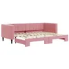 Image de vidaXL Lit de Jour avec lit gigogne Rose 80x200 cm Velours, canapé-lit, canapé-lit Confortable, lit de Jour gigogne, lit d'appoint