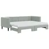 Image de vidaXL Lit de Jour avec gigogne et Matelas Gris Clair 80x200cm Velours