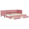 Image de vidaXL Lit de Jour avec Lit Gigogne et Tiroirs, Canapé-lit avec Rangement, Lit d'Invité, Meuble de Chambre à Coucher Salon, Moderne, Rose 80x200 cm Velours