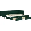 Image de vidaXL Lit de Jour avec Lit Gigogne et Tiroirs, Canapé-lit avec Rangement, Lit d'Invité, Meuble de Chambre Salon, Moderne, Vert Foncé 90x200cm Velours