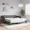 Image de vidaXL Lit de jour avec gigogne sans matelas gris foncé 100x200 cm