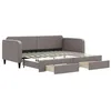 Image de vidaXL Lit de Jour avec gigogne et tiroirs sans Matelas Taupe 90x200cm