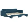 Image de vidaXL Lit de Jour avec lit gigogne Bleu 90x200 cm Velours, canapé-lit, canapé-lit Confortable, lit de Jour gigogne, lit d'appoint