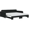Image de vidaXL Lit de Jour avec lit gigogne et Matelas Noir 100x200 cm Velours