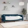 Image de vidaXL Lit de jour avec matelas bleu 90x200 cm velours