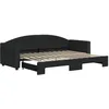 Image de vidaXL Lit de Jour avec Matelas, Canapé-lit, Lit d'Invité, Meuble de Chambre à Coucher Salle de Séjour, Moderne, Noir 80x200 cm Tissu