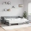 Image de vidaXL Lit de jour avec gigogne sans matelas gris clair 90x200 cm