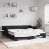 Image de vidaXL Lit de jour avec gigogne sans matelas noir 90x200 cm