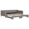 Image de vidaXL Lit de Jour avec lit gigogne Taupe 100x200 cm Tissu, canapé-lit, canapé-lit Confortable, lit de Jour gigogne, lit d'appoint