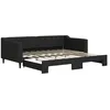Image de vidaXL Lit de Jour avec lit gigogne Noir 90x190 cm Tissu, canapé-lit, canapé-lit Confortable, lit de Jour gigogne, lit d'appoint