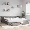 Image de vidaXL Lit de jour avec gigogne et tiroirs sans matelas taupe 90x200cm