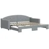 Image de vidaXL Lit de Jour avec Lit Gigogne, Canapé-lit, Lit d'Invité, Meuble de Chambre à Coucher Salle de Séjour, Moderne, Gris Clair 90x200 cm Tissu