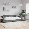 Image de vidaXL Lit de jour avec matelas gris foncé 100x200 cm tissu