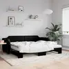 Image de vidaXL Lit de jour avec gigogne et matelas noir 90x200 cm tissu