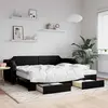 Image de vidaXL Lit de jour avec gigogne et tiroirs sans matelas noir 80x200 cm