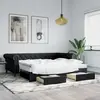 Image de vidaXL Lit de jour avec gigogne et tiroirs sans matelas noir 90x200 cm