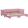 Image de vidaXL Lit de Jour avec Lit Gigogne, Canapé-lit, Lit d'Invité, Meuble de Chambre à Coucher Salle de Séjour, Moderne, Rose 80x200 cm Velours