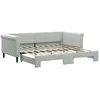Image de vidaXL Lit de Jour avec Lit Gigogne, Canapé-lit, Lit d'Invité, Meuble de Chambre à Coucher Salle de Séjour, Moderne, Gris Clair 90x190 cm Velours