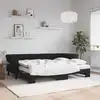 Image de vidaXL Lit de jour avec lit gigogne et matelas noir 80x200 cm velours