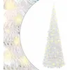 Image de vidaXL Sapin de Noël Artificiel escamotable 100 LED Blanc 150 cm