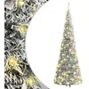 Image de vidaXL Sapin de Noël Artificiel escamotable avec Neige floquée 100 LED