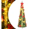 Image de vidaXL Sapin de Noël Artificiel escamotable 150 LED, Arbre de Noël avec Lumières, Décoration de Fête Vacance Maison Intérieur Extérieur, 180 cm