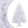 Image de vidaXL Sapin de Noël Artificiel à charnières avec Support Blanc 150 cm